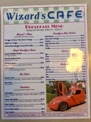 Menu photo 7 Wizards Cafe At Corbin Hollister, CA Menu photo 7 Wizards Cafe At Corbin Hollister, CA