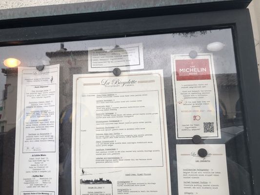 Menu photo 1 La Bicyclette Carmel, CA