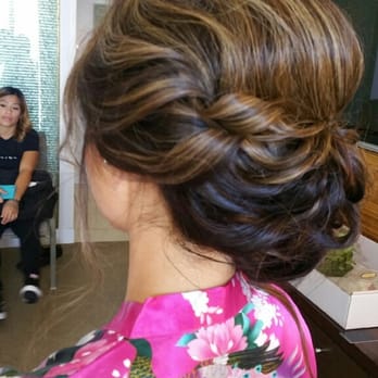 Cherbu - Bridal hair for my wedding...hair wasn't quite finished as she didn't put the flower in my hair yet - Makeup Artists Near Me