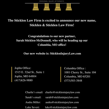 Sticklen & Sticklen - Sticklen Law Firm is now Sticklen & Sticklen Law Firm! - Personal Injury Law Near Me - Joplin, Missouri Sticklen & Sticklen - Sticklen Law Firm is now Sticklen & Sticklen Law Firm! - Personal Injury Law Near Me - Joplin, Missouri