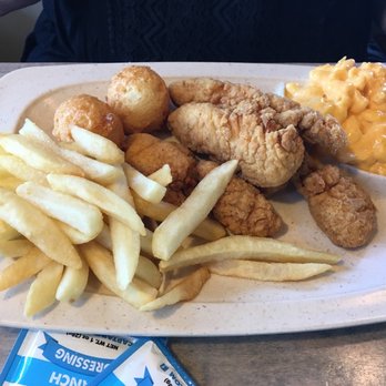 Captain D's - Chicken fries Mac and cheese plus hush puppies - Seafood Near Me - Beckley, West Virginia Captain D's - Chicken fries Mac and cheese plus hush puppies - Seafood Near Me - Beckley, West Virginia