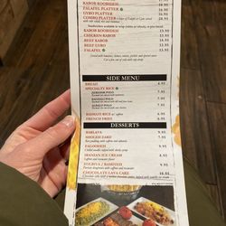 Kabob On the Cliff - Menu