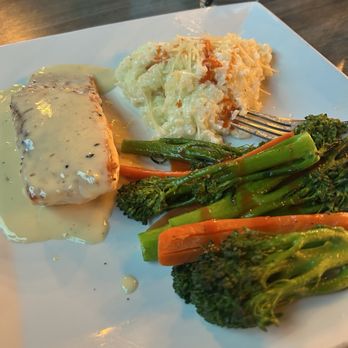 The Parlor - Salmon with Risotto and veggies .. yummy - Salad Near Me - Reno, Nevada
