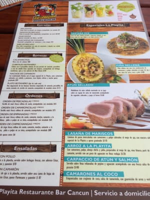 Menu photo 5 La Playita Cancún, ROO Menu photo 5 La Playita Cancún, ROO