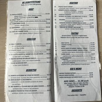 Blue Agave - Menu as of 4-6-24 - Mexican Near Me - Abilene, Texas Blue Agave - Menu as of 4-6-24 - Mexican Near Me - Abilene, Texas