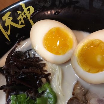 Betsu Ten Jin - Soft yoke egg a tradition! Well presented bowl of noodle Hakata style! Not another ramen, but an excellent one! - Ramen Near Me - Seattle, Washington Betsu Ten Jin - Soft yoke egg a tradition! Well presented bowl of noodle Hakata style! Not another ramen, but an excellent one! - Ramen Near Me - Seattle, Washington