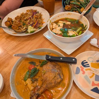 Basil & Co - Duck curry, tom yum, pad Thai, string beans and fried tofu (all delicious!) - Thai Near Me - Diamond Bar, California Basil & Co - Duck curry, tom yum, pad Thai, string beans and fried tofu (all delicious!) - Thai Near Me - Diamond Bar, California