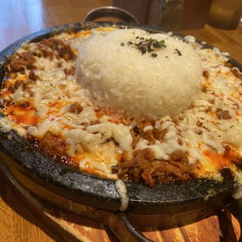 Jin Cook - Spicy pork hot stone with added cheese - Korean Near Me - Glendale, California
