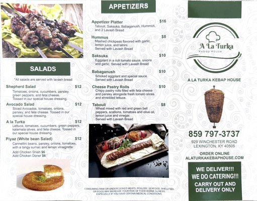 Menu photo 1 A La Turka Kebap House Lexington, KY