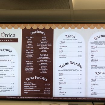 La Única Panadería - 2021 Menu - Bakeries Near Me - Santa Paula, California