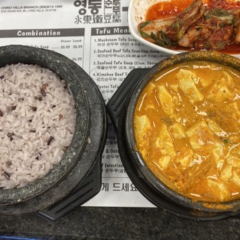 Young Dong Tofu - Kimchi beef sundobu and rice - Korean Near Me - Chino Hills, California Young Dong Tofu - Kimchi beef sundobu and rice - Korean Near Me - Chino Hills, California