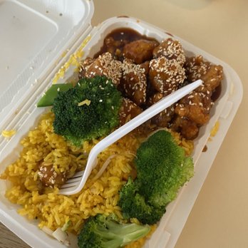 Jan's Chinese Food - a plastic container with rice and broccoli - Chinese Near Me - Mattituck, New York