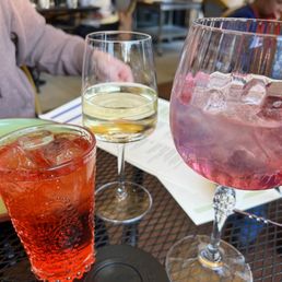 Pink Gintonica - fun! Deceiving wine glass - not fun. Shirley Temple always cheery!
