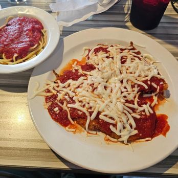 Cafe Jordano - Chicken Parm with pasta on the side - Italian Near Me - Lakewood, Colorado