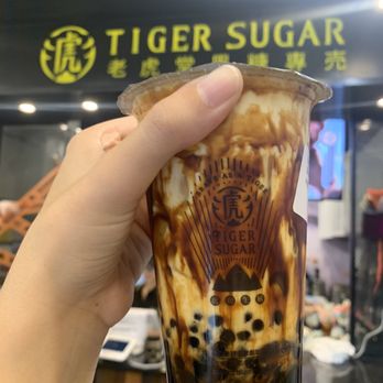 Tiger Sugar - Signature- brown sugar milk tea with cream mousse and pearls - Bubble Tea Near Me - New York, New York Tiger Sugar - Signature- brown sugar milk tea with cream mousse and pearls - Bubble Tea Near Me - New York, New York