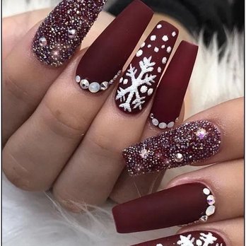 JoJo Nails - I showed this to both people who worked on my nails. I wanted THAT color and just a SINGLE snowflake on each ring finger. - Nail Salons Near Me - Chino, California