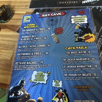 Casa Octavio - Comic con menu - Mexican Near Me - San Diego, California Casa Octavio - Comic con menu - Mexican Near Me - San Diego, California