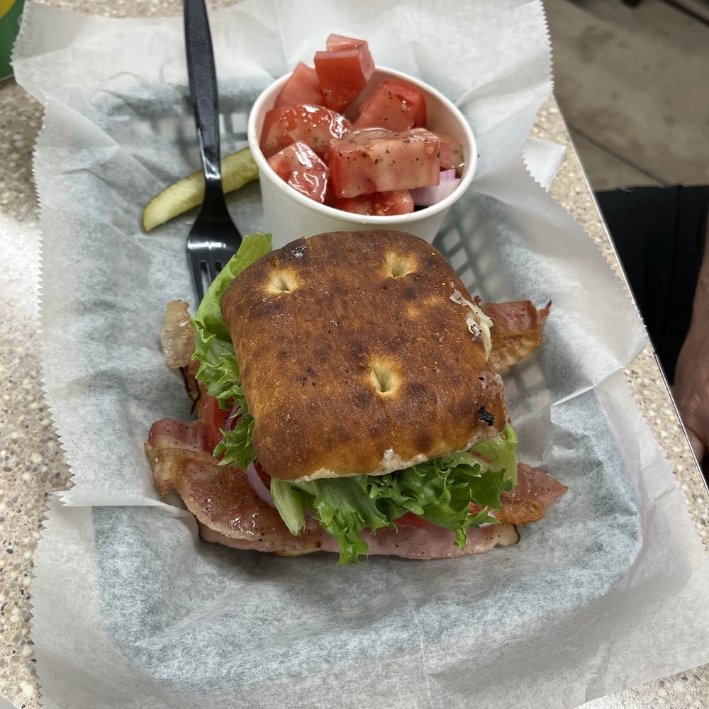 Long Road Cafe - May Sandwich and tomato salad. - Salad Near Me - Crossville, Tennessee Long Road Cafe - May Sandwich and tomato salad. - Salad Near Me - Crossville, Tennessee