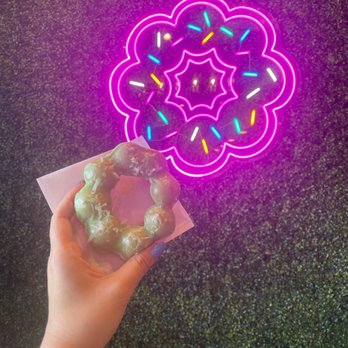 Mochinut - "Pandan" mochinut. Actually just vanilla and coconut - Donuts Near Me - Katy, Texas
