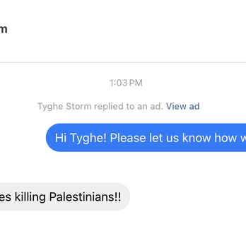 Visse P Storm DDS - The receptionist sent this DM to a Jewish preschool that was running a fundraiser. Don't go here unless you support antisemitism! - General Dentistry Near Me - Davis, California