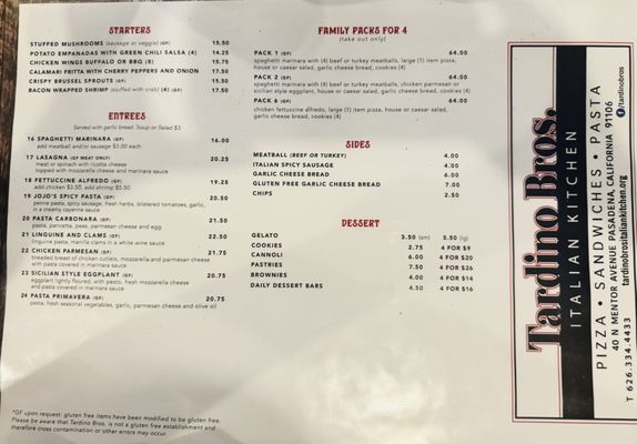 Menu photo 4 Tardino Brother's Pasadena, CA Menu photo 4 Tardino Brother's Pasadena, CA