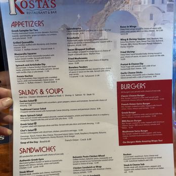 Kosta's Restaurant & Bar - Menu - Greek Near Me - Brewer, Maine Kosta's Restaurant & Bar - Menu - Greek Near Me - Brewer, Maine