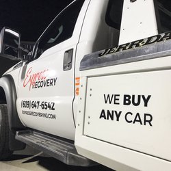 Express Recovery - One of our trucks featuring the phone number (609) 647-6542 and website www.expressrecoverynj.com