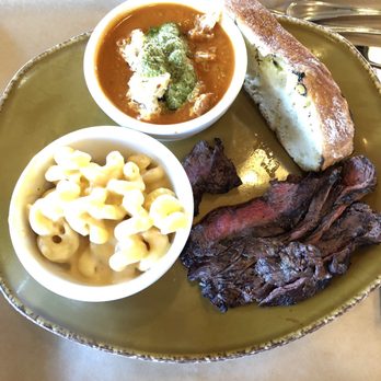 Urban Plates - Steak Plate with Mac & Cheese and Tomato Soup - New American Near Me - Irvine, California