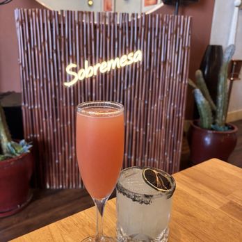 Sobremesa - Mimosa and spicy mezcal margarita. Paired well if you asked me. - Latin American Near Me - San Diego, California