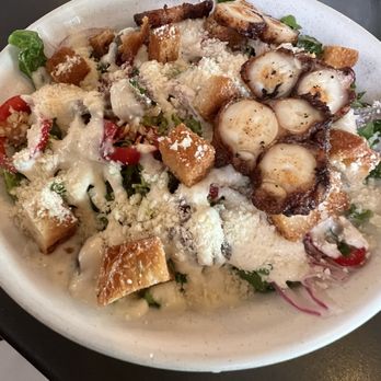 Stiltsville Fish Bar - Octopus Caesar salad - Seafood Near Me - Miami Beach, Florida