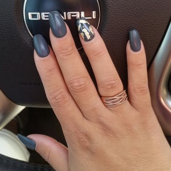 NV - US Nails - Matte - Forest green w/gold flakes  Loving this color! Thanks Ty - Nail Salons Near Me - Vacaville, California