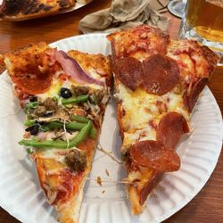 Bear Mountain Pizza - Combo (black bear) pizza and pepperoni pizza