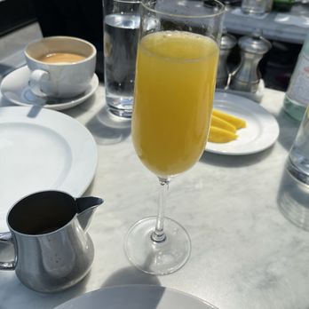 RH Rooftop Restaurant at RH Dallas - Prosecco based mimosa and a lovely Latte. - American Near Me - Dallas, Texas RH Rooftop Restaurant at RH Dallas - Prosecco based mimosa and a lovely Latte. - American Near Me - Dallas, Texas