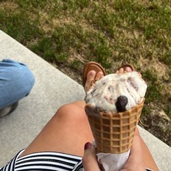 Brain Freeze - Single mackinaw island fudge in a waffle cone