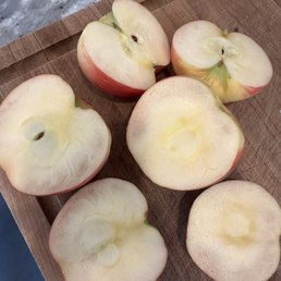 We paid $18 for 1/4 peck of the worst honey crisp apples we've ever had. Don't waste your money! We paid $18 for 1/4 peck of the worst honey crisp apples we've ever had. Don't waste your money!