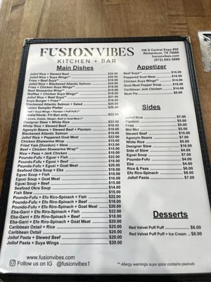 Menu photo 1 Fusion Vibes Kitchen + Lounge Richardson, TX Menu photo 1 Fusion Vibes Kitchen + Lounge Richardson, TX