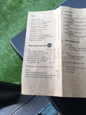 Menu photo 1 Georges Beach Club Raglan, WKO Menu photo 1 Georges Beach Club Raglan, WKO