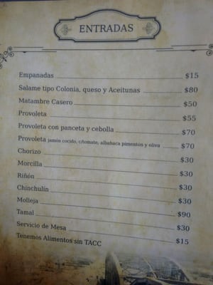 Menu photo 1 Parrilla 1900 Santiago del Estero, G Menu photo 1 Parrilla 1900 Santiago del Estero, G