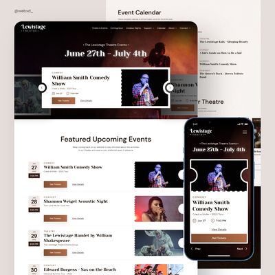 WebXd - A Luxury Theatre Website Design with an Upcoming Event Schedule - La Jolla, CA