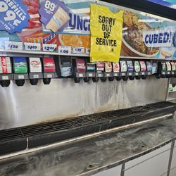 ampm - The disgusting and out of order soda fountain. It has sat and dripped and stagnated for over 6 months.