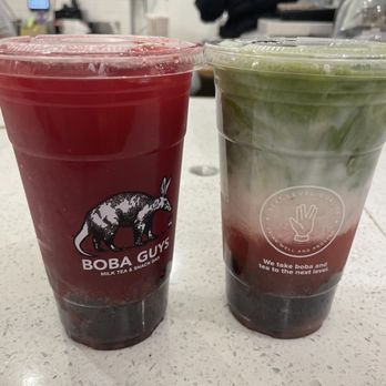 Boba Guys - Berry Hibiscus + Strawberry Matcha Latte - Bubble Tea Near Me - San Francisco, California Boba Guys - Berry Hibiscus + Strawberry Matcha Latte - Bubble Tea Near Me - San Francisco, California