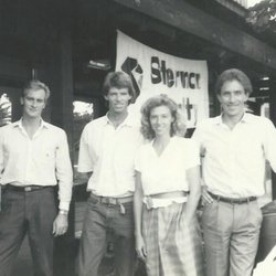 Sterman Realty - Photo of the 1st Sterman Realty Office in Haleiwa! From Left to Right: Mark Sullivan, Rick Williams, Cindy Thompson & Richard Sterman)