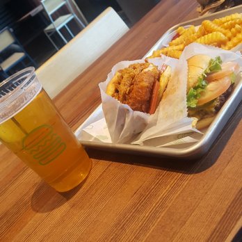 Shake Shack Navy Yard - Chicken sandwich + fries + beer + cheeseburger( not for me lol) - Fast Food Near Me - Washington, DC, District of Columbia Shake Shack Navy Yard - Chicken sandwich + fries + beer + cheeseburger( not for me lol) - Fast Food Near Me - Washington, DC, District of Columbia