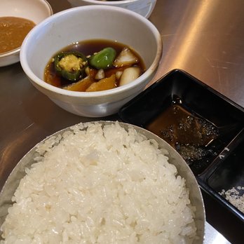 The Cast Iron Pot - The sauce they give and each person gets a rice - Korean Near Me - Fairview, New Jersey The Cast Iron Pot - The sauce they give and each person gets a rice - Korean Near Me - Fairview, New Jersey