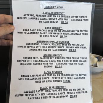 Black Bear Family Restaurant - Table menu - Breakfast & Brunch Near Me - Appleton, Wisconsin