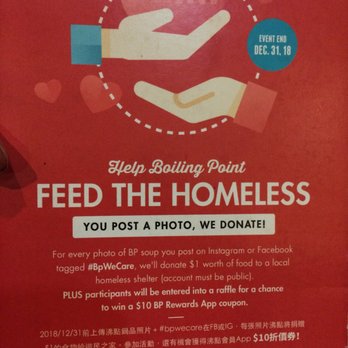 Boiling Point - Post a photo, they feed homeless. - Taiwanese Near Me - Arcadia, California