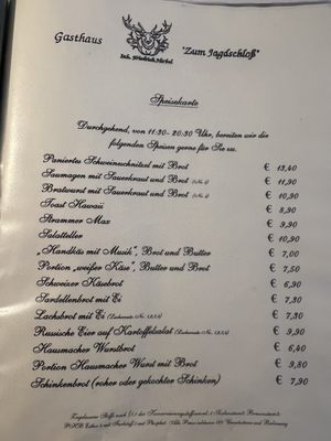 Menu photo 1 Zum Jagdschloß Altleiningen, RP Menu photo 1 Zum Jagdschloß Altleiningen, RP