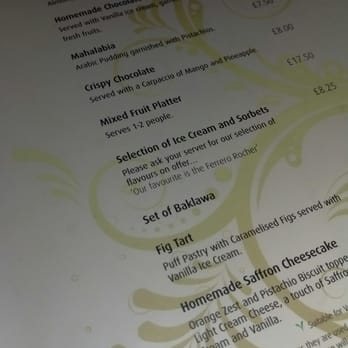 Mamounia Lounge - Dessert menu - Moroccan Near Me - London, XGL Mamounia Lounge - Dessert menu - Moroccan Near Me - London, XGL