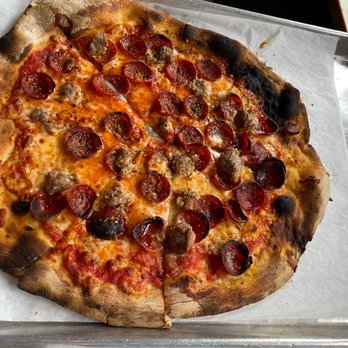 White Pie - Sausage & pepperoni - Pizza Near Me - Denver, Colorado White Pie - Sausage & pepperoni - Pizza Near Me - Denver, Colorado