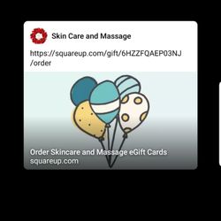 Now at Skincare and Massage you can order egift cards
